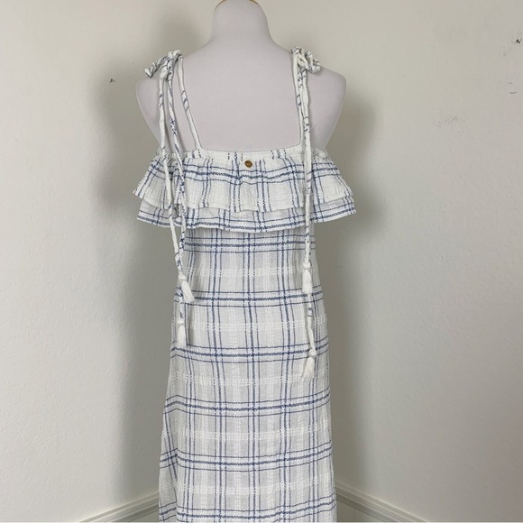 Antik Batik Tony Long Dress maxi dress ruffled plaid white Size XS Anthropologie - Picture 12 of 13